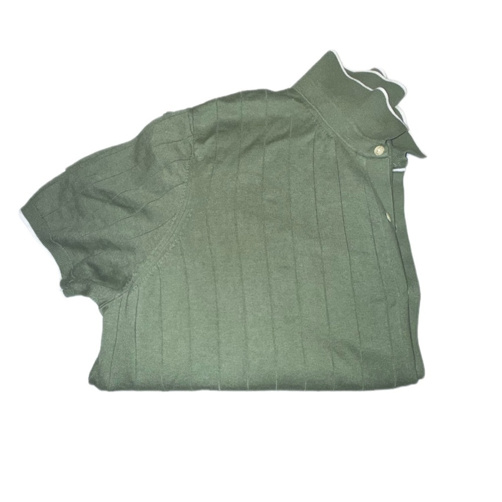 Joseph Abboud Modern Fit Ribbed Button-Up Shirt Men’s 3X Green Short Sleeve - Picture 2 of 7